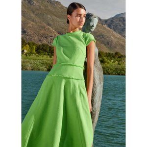 ME+EM Lime Green Midi Dress